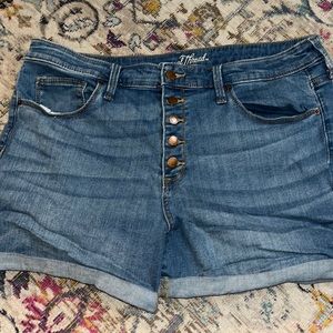 High waisted jean shorts
